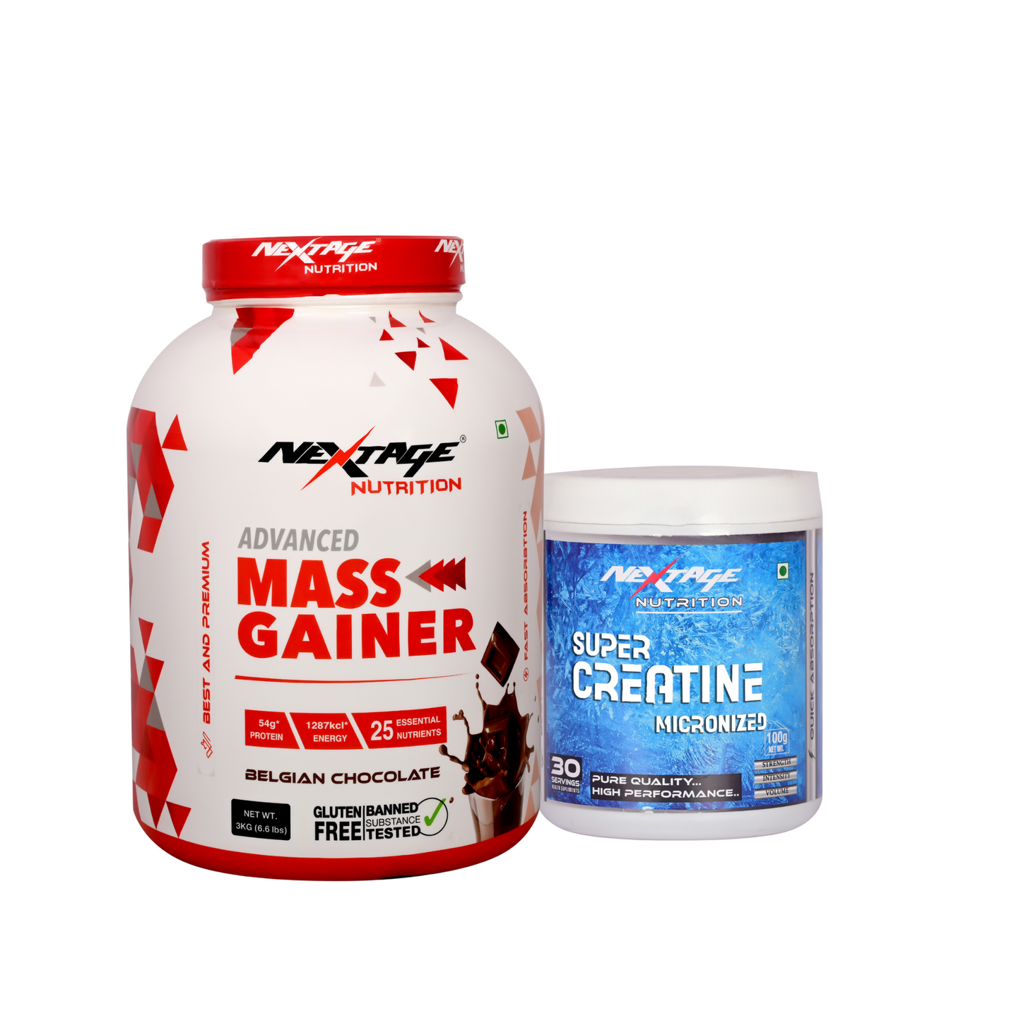 MASS GAINER BELGIAN CHOCOLATE(3KG) AND(100G)CREATINE.
