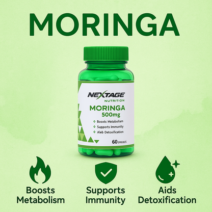 Nextage Nutrition Moringa Capsules for Immunity, Energy & Daily Wellness – 60 Capsules