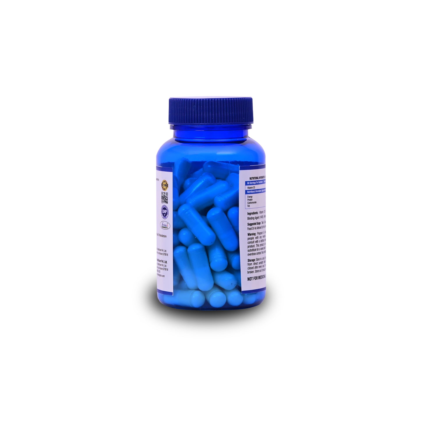 Nextage Nutrition Vitamin D3 Capsules 100% RDA for Bone Strength, Immunity & Muscle Support – 60 Capsules