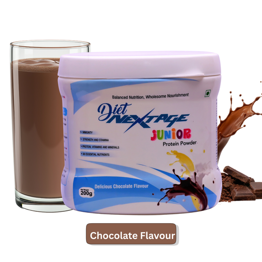 Diet Nextage Junior Protein Powder for Kids (2–15 Years) | Chocolate Flavour | Growth, Immunity & Brain Support